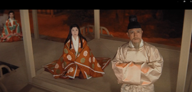 In the 10th Century, an elderly Japanese man and a young Japanese girl look up at the sky